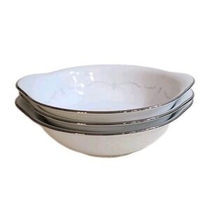 Lot of 3 lugged Noritake Japan Cereal Bowls 6441 WHITEBROOK 6.75"X6"